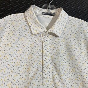 G/FORE Superstition Mountain Floral Golf Polo Shirt XXL Mens White Yellow‎